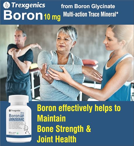Image of Trexgenics Boron 10 mg XTRA STRENGTH from Boron Glycinate Multi-action Mineral, Bone, Cognitive Function, Reproductive & Joint Health ((60 Veg Capsules)