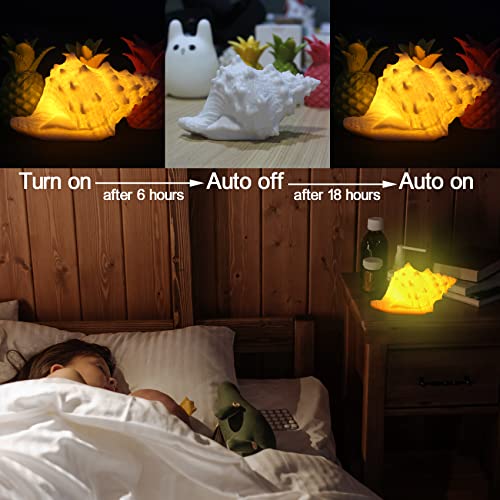 Conch Shell Night Light-Battery Powered Led Night Light For Kids Room, Auto Off Timer, Adults Bedroom Decor Nautical Lighting, Beach Themed Lamp Suitable For Baby Nursery, Home Ocean-Nightstand Decor #TOP1