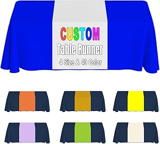 Custom Banner Customized Table Runners Personalized Add Logo Photo Text Any Customized Color High Definition Print for Business Vendors Tradeshow Events Christmas Party,White,13"x72"