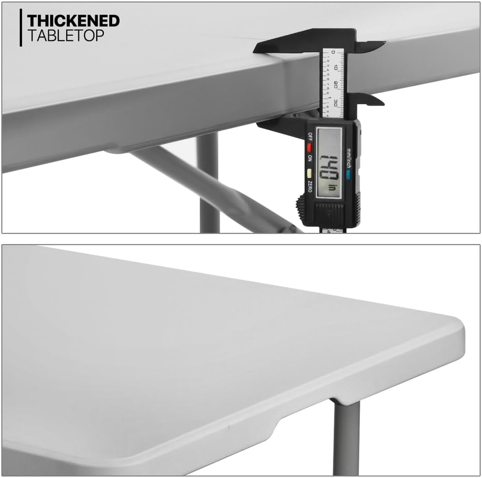 Heavy Duty 8ft Folding Plastic Dining Table Utility Outdoor Picnic Desk w/Handle