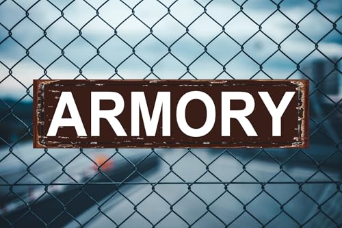 Armory Sign Rustic Street Metal Sign for Home Patio Garden Bar Farm House Garage Wall Decor Brown Tin Signs 16 X 4 Inch