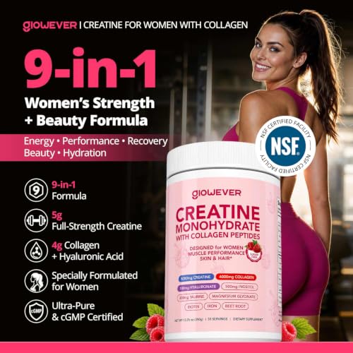 Why Fitness Results Change After 50: Understanding Your Body's Evolution 4 GlowEver Creatine for Women | 5g Creatine Monohydrate + 4g Collagen Peptides Powder | Complex for Energy, Skin & Hair | Sugar-Free, Gluten-Free, Non-GMO, Instantized, Keto | Raspberry, 30 Servings
