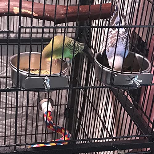 image for kathson Stainless Steel Bowls for Birds,4 Pcs Parrot Feeder Dish Cups,