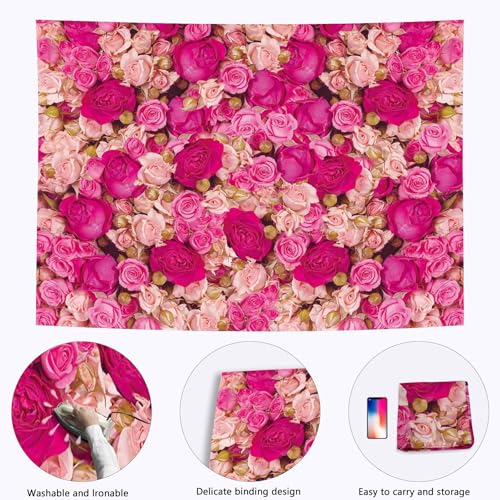Fondo Fotográfico Rosas Rosadas 7x5 FT para Fotografía miniatura 7