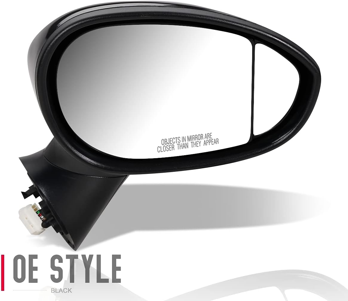 Auto Dynasty - FI1321100 Factory Style Passenger Right Side Mirror - Manual Folding | Power Adjust | Heated Glass | Blind Spot Detection - Compatible with Fiat 500 12-18, Paint to Match