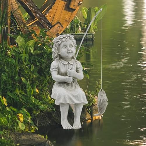 Nacome Gifts For Garden Home Mon Grandma The Little Fishergirl Gardenhome Decor Statue,Fisherman Figurine Sculpture,Outdoorindoor,Desk,Pool Pond Ornament thumb #5