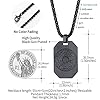FaithHeart Saint Archangels Dog Tag Pendant Necklace Durable 316L Stainless Steel Patron Saint of One Week Talisman Neck Accessory Black Charm of Sun Moon Stars Symbol Spiritual Jewelry for Beloved #4