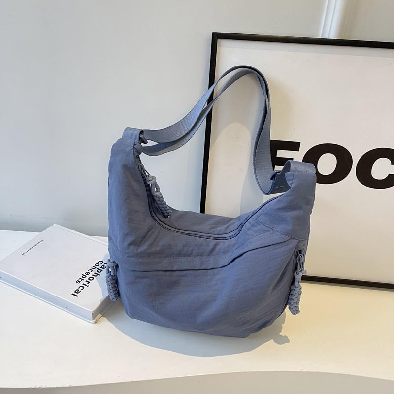 Image of Nylon Crescent Crossbody Bag for Women Shoulder Tote Handbag Casual Sling Bag Dumpling Purse Bag for Outdoor Travel