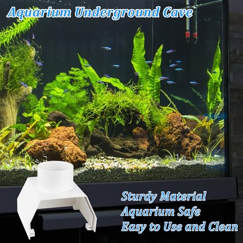 Image of Aquarium Underground Tunnel Cave, Mini Fish Tank Underground Dome Tunnel, Big Window Viewing Fish & Shrimp Under Gravel, Aquariums Fish Tank Decor Hideaway, Fish Cave for Aquarium Hideout