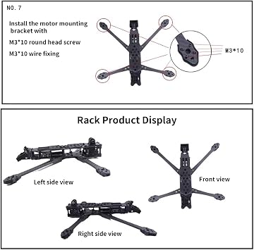 7inch Drone Frame Kit Carbon Fiber Board Rack for Racing Drone (Compatible with Analog Vista)