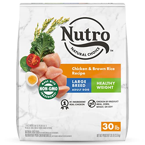 NUTRO NATURAL CHOICE Healthy Weight Large Breed Adult Dry Dog Food, Chicken & Brown Rice Recipe Dog Kibble, 30 lb. Bag