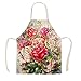 1 szt. Kwiatowy wzór do czyszczenia Fartuch kuchenny Wodoodporny fartuch kuchenny z bawełnianej pościeli-biały, 47x38cm dla dzieci