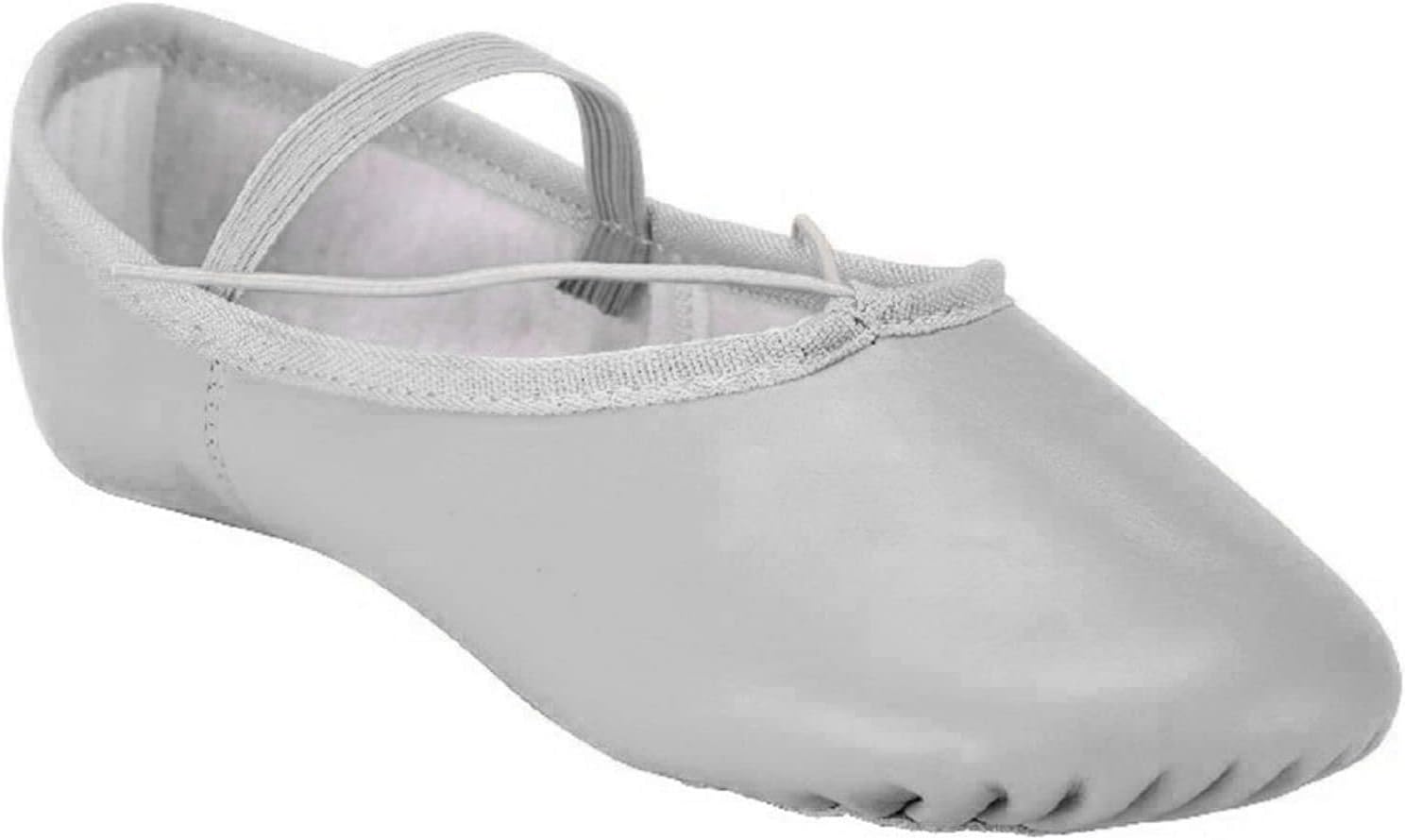 Leather Ballet Dance Shoes Full Sole Adult's and Children's Sizes (13/31 18cm, White)
