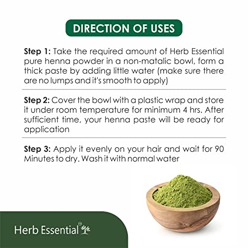 Image of Herb Essential Henna Powder for hair 100g (Pack of 2) | Natural Henna for Hair Color & Growth, Chemical-Free, No Preservatives, For Men & Women, Strength & Shine Hair Care
