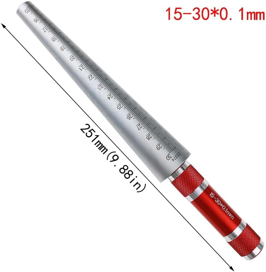 Aperture Gauge Set Measuring Hole Size – Conical Taper Feeler Gauge with Engraved 0.1mm Scale, Steel Cylinder Gauge Ranging 1-(3-15MM)(15-30mm)