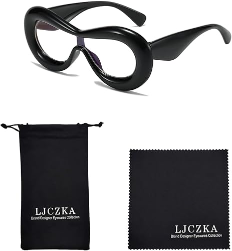 Miniatura 6 de Gafas gruesas de gran tamaño con luz azul  Y2K ovaladas antifatiga ocular gafas de computadora con marco transparente para fiestas
