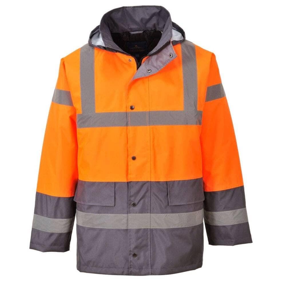 Portwest Parka Bicolor Traffic Alta Visibilidad Tamaño XXXL Color Naranja/Gris S467OGYXXXL