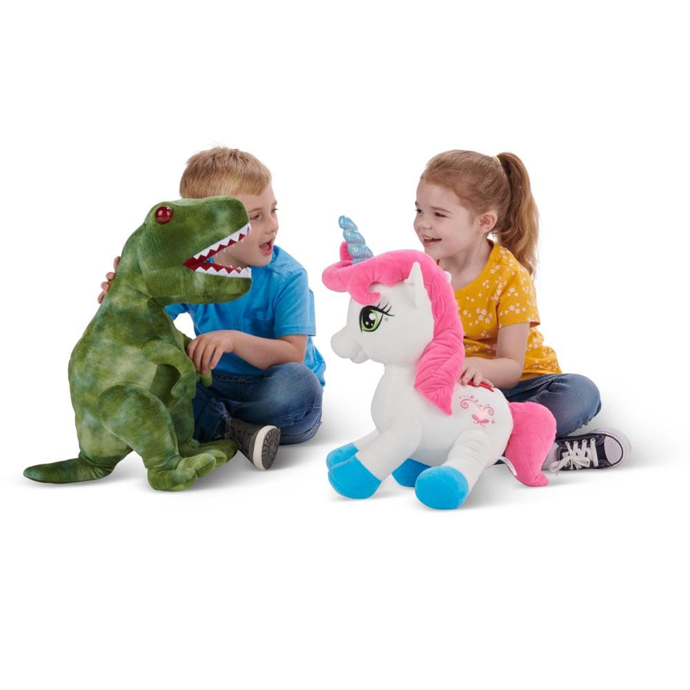 The Large Talk Back Mimicking Unicorn, Cuddly Large 16 inch Plush Toy Unicorn with Sound Effects and Talking Features, Pink Girl Pony Toy for Girls