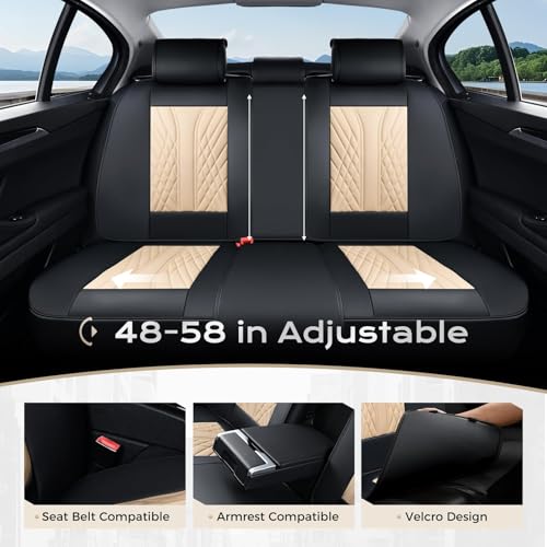 Image of Coverado Car Seat Covers, Car Seat Covers Front Seats, 2-Pack Front Seat Cover, Nappa Leather Waterproof Seat Covers, Car Seat Protectors, Automotive Seat Covers Universal Fit for Most Vehicles