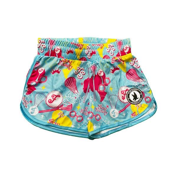 Flow Society Diva Lax Girls Athletic Shorts - Gym - Sports - Activewear for Girls - Patterned - Basketball - Lacrosse Shorts