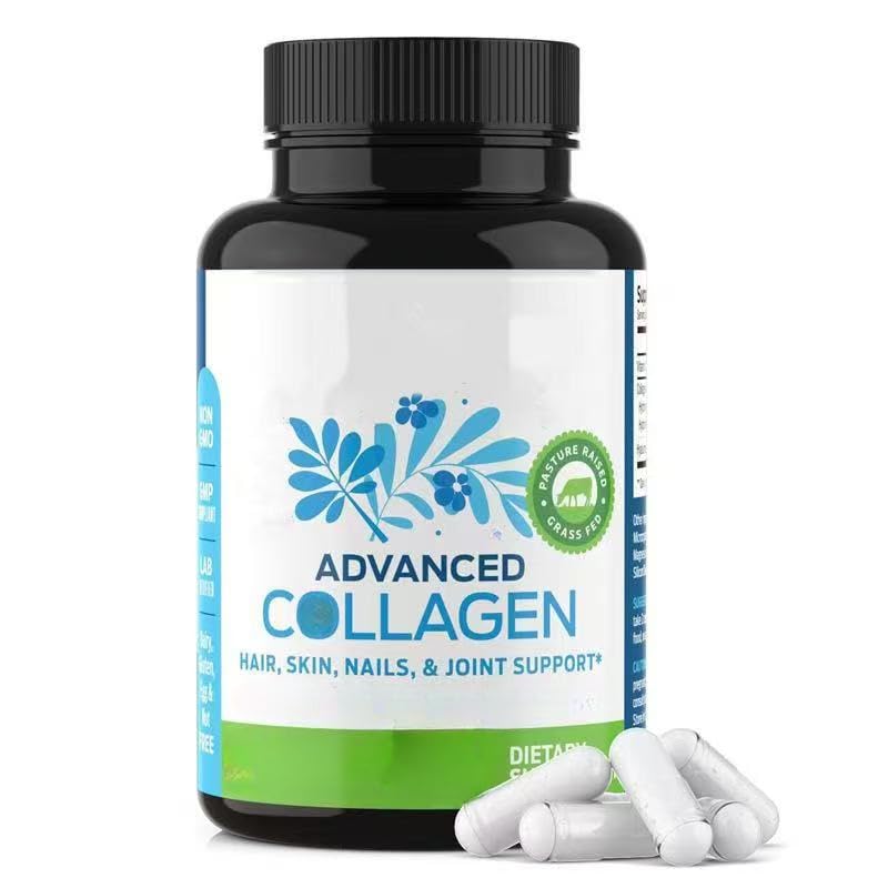 Hydrolysierte Kollagenproteinkapseln – für Frauen und Männer | Multi-Kollagen-Kapseln mit Peptiden für Haut, Falten, Haare, Nägel, Gelenke, Erholung
