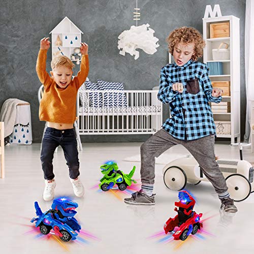 Transforming Dinosaur Car With Led Light Music Automatic Deformation Dino Race Car Toys For Kids Boys Girls Toddlers 3 Year Old And Up Birthday #TOP5