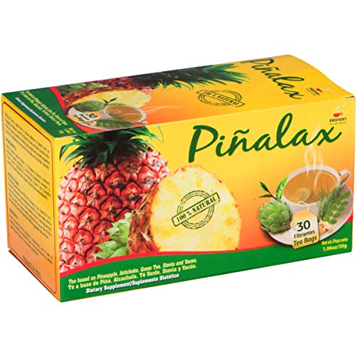 PiÃ±alax Detox - Herbal Tea of Pineapple (PiÃ±a), Artichoke (Alcachofa), Green Tea (Te Verde), Stevia, Yacon Leaves, Senna (Sen), Horsetail (Cola de Caballo) and Fennel (Hinojo) - 30 Tea Bags of All-Natural Herbs from Peru for Digestion, Healthy Bowe
