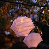 Set of 2 White Outdoor Rhombus Shaped Roby Solar Lanterns