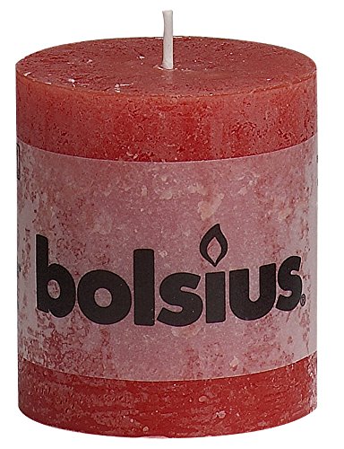 Preisvergleich Produktbild bolsius Rustic Stumpenkerze 80 x 68 mm (4er Pack) - rot
