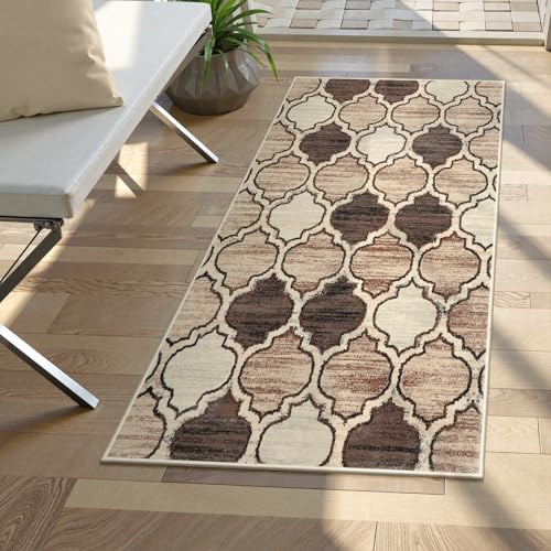 Lahome Moroccan Coffee 2x4 Hallway Runner Rug for Kitchen