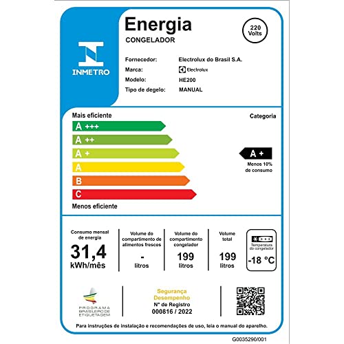 Freezer Horizontal Electrolux 199L Cycle Defrost função Turbo Freezer 127v HE200 glide