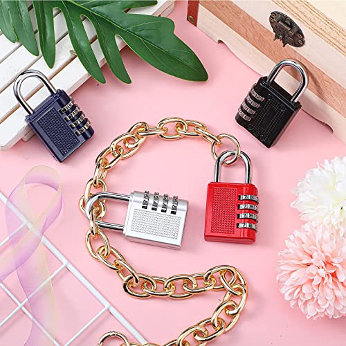 Image of Pumelo 4-Digit Combination Padlock Locks for School Gym Locker, Sports Locker, Fence, Toolbox, Case, Outdoor, Fence, Hasp and Storage (Red)