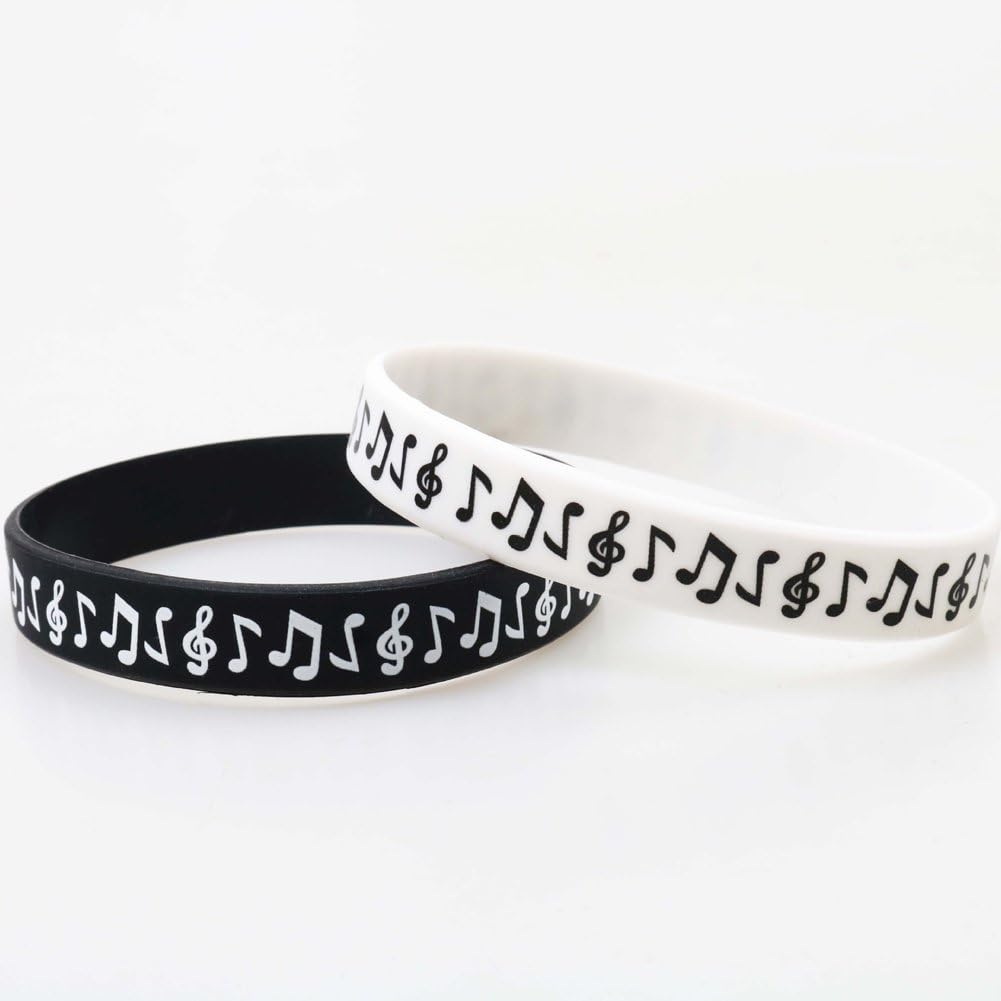 4 Pezzi Braccialetto con Stampa a Forma di Tastiera per Pianoforte, Braccialetto in Silicone alla Moda, Accessori per Feste Musicali per Musicisti, Studenti E Amanti della Musica