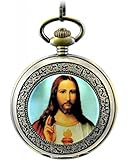 Unendlich U Jesus Christ Christentum Katholizismus Retro Handaufzug Mechanische Taschenuhr Hohle Skelett Kettenuhr Pullover Halskette Bronze