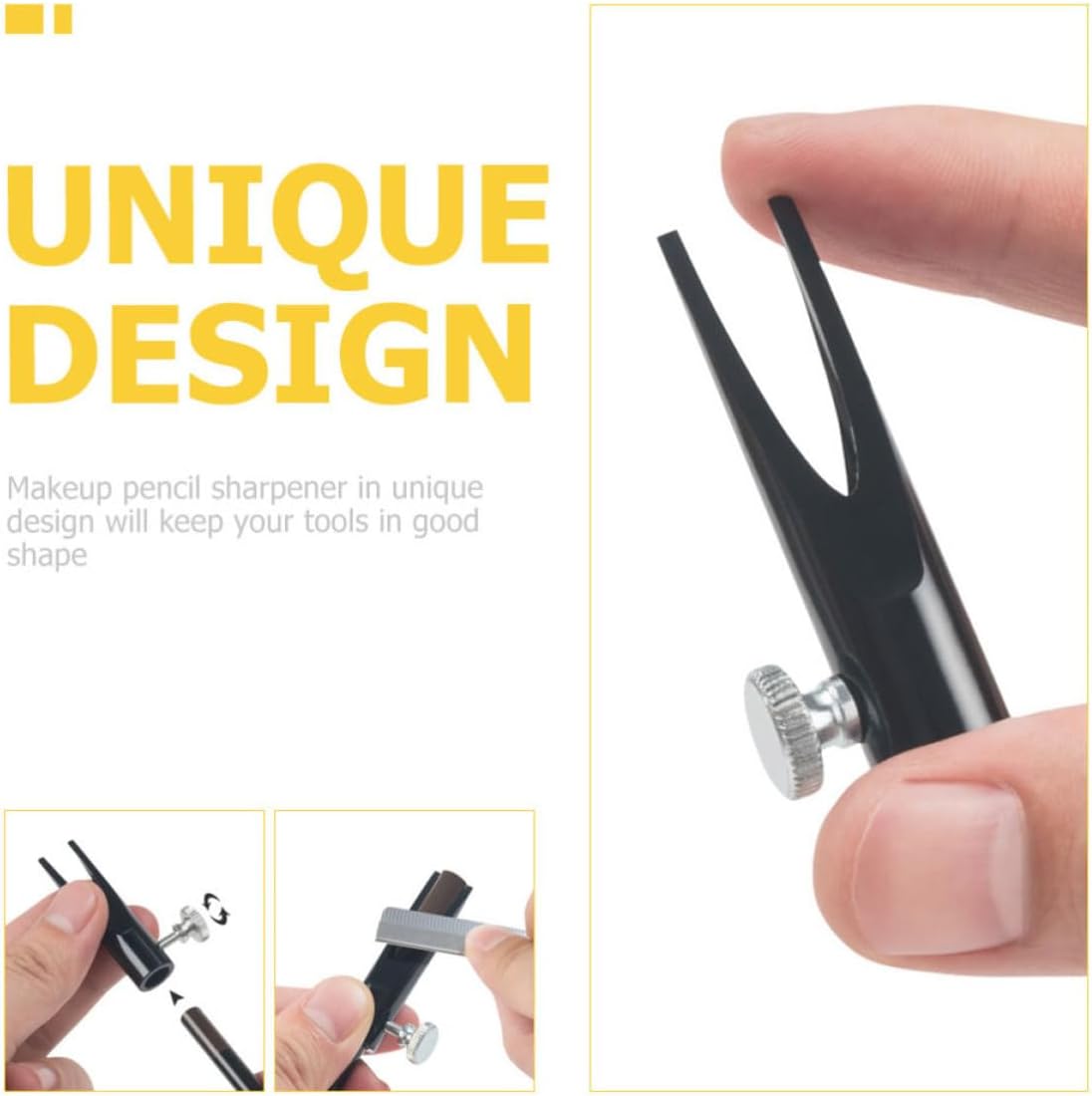 Single Hole Makeup Pencil Sharpener for Eyebrow Pencils, Black