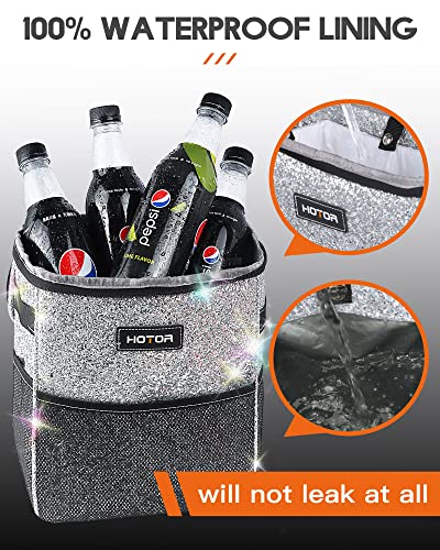 Image of HOTOR Car Trash Can, Leakproof Car Organizer, 2-Gallon, Sparkle White
