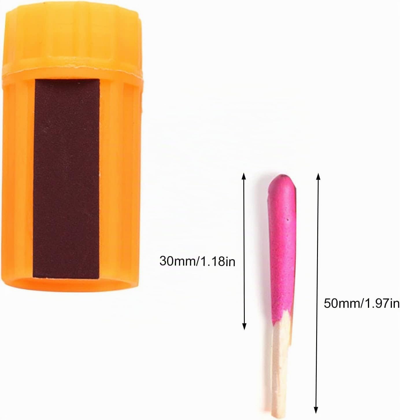 Kit de Cerillas Impermeable de Supervivencia a Prueba de Tormentas para Senderismo Camping (60 piezas)