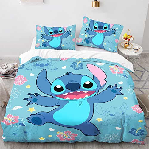 Stripn Lwbmef Cartoon Bedding Sets For Kids Boys Girls Anime Comforter Set Cute Cartoon Duvet Cover 3 Pieces 1 Duvet Cover And 2 Pillowcase Twin Size #TOP11