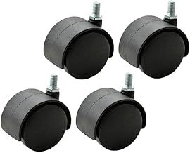 DOITOOL 4 Peças Rodízios de Cadeira de Substituição de Rodas de Cadeira de Escritório M8 Mudo Giratório de Mesa de Computador Rodízios de Móveis para Pisos de Madeira E Carpete