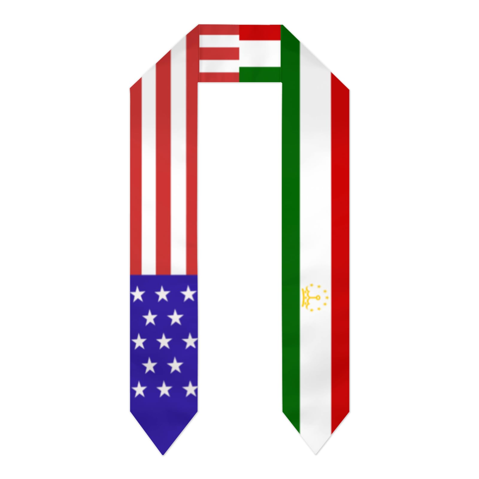 Tajikistan Tajik America Flag Graduation Stole Sash Shawl for Men Women Thickened Scarf for International Students Teachers Study Aboard Graduate Gift 72 inches Unisex