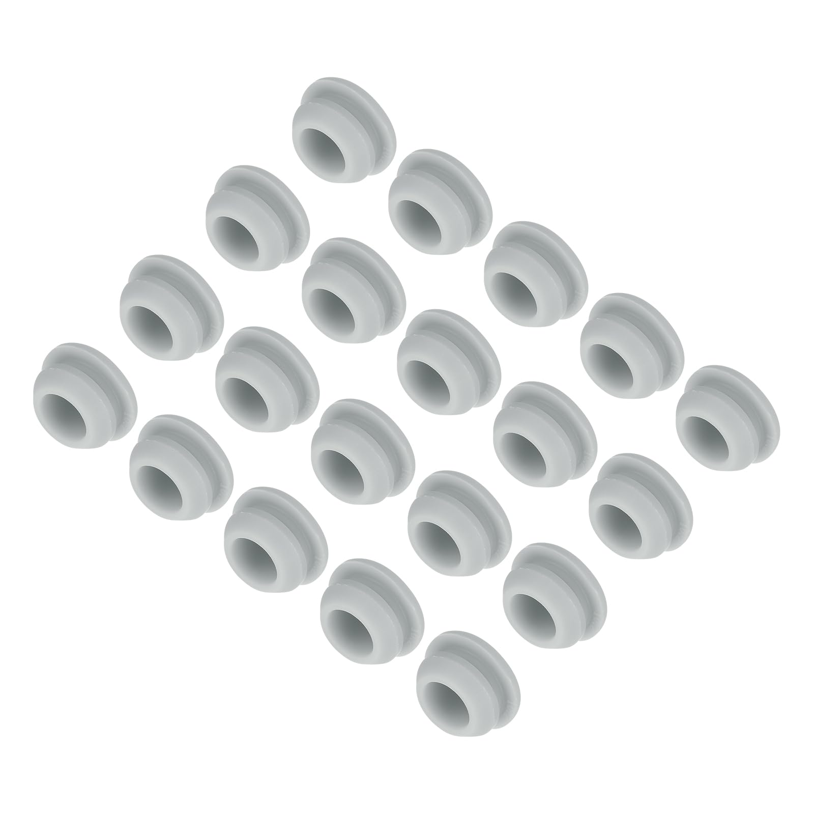 MECCANIXITY 30pcs Silicone Snap in Locking Hole Plugs,10mm/0.4 Inch Mounting Diameter Narrow Groove Width 2mm Panel Seal Cover Round for Kitchen Bulkheads Waterproof Sealing Plugs Grey