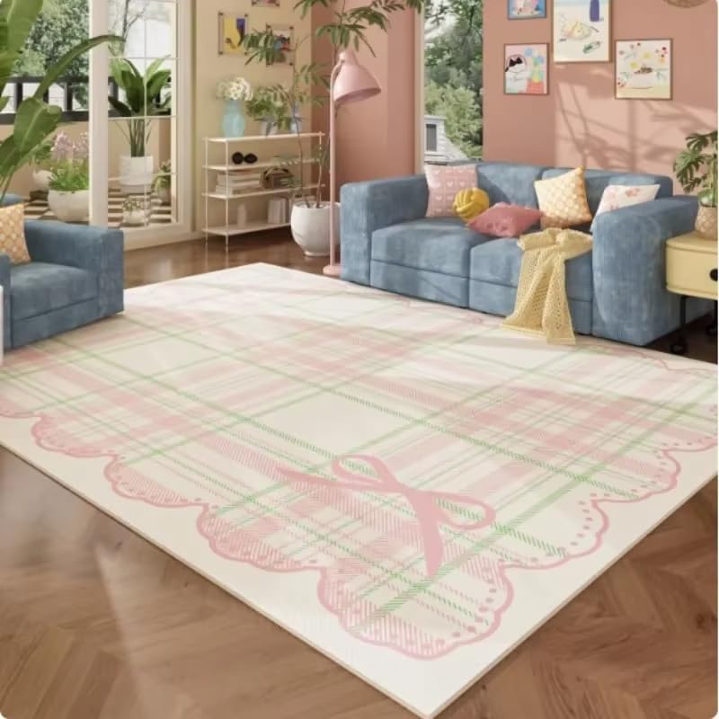 Tapis rose mignon antidérapant et lavable 120x160 pour décoration de chambre