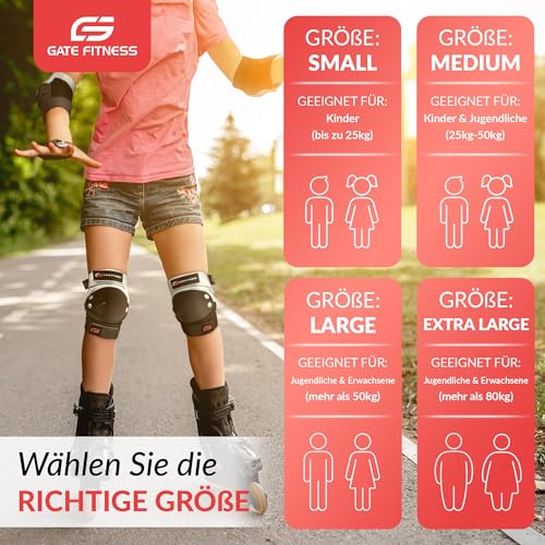 Protektoren-Set für Erwachsene von GATE FITNESS – Schutzausrüstung für Skater