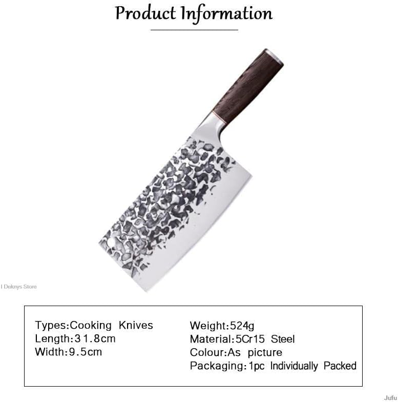 Meat Cleaver Knife, 7.5inch Chef Butcher Knife High Carbon 5cr15mov Steel Kitchen Knife Cooking Tool Chinese Boning Knife Utility Cleaver Knife