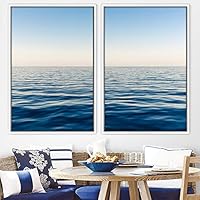 2 Piece Framed Canvas Wall Art Coastal Beach Canvas Prints Home Artwork Decoration for Living Room,Bedroom - 16