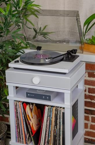 Andover Audio - Spindeck 2 Turntable For Vinyl Record Playback, 33/45 Electronic Speed Control, Semi-Automatic, Auto Return, At3600 Cartridge (White) #TOP2