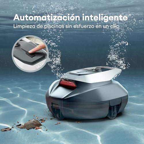 Miniatura 5 de Ultenic Robot Limpiafondos Piscina, 90min, 80m , Recogida Sin Poste, Estacionamiento Automático, Aspirador Piscina Fondos Sin Cable Con 2 Motores, 5200mah, Para Piscina Elevada Y Enterrada