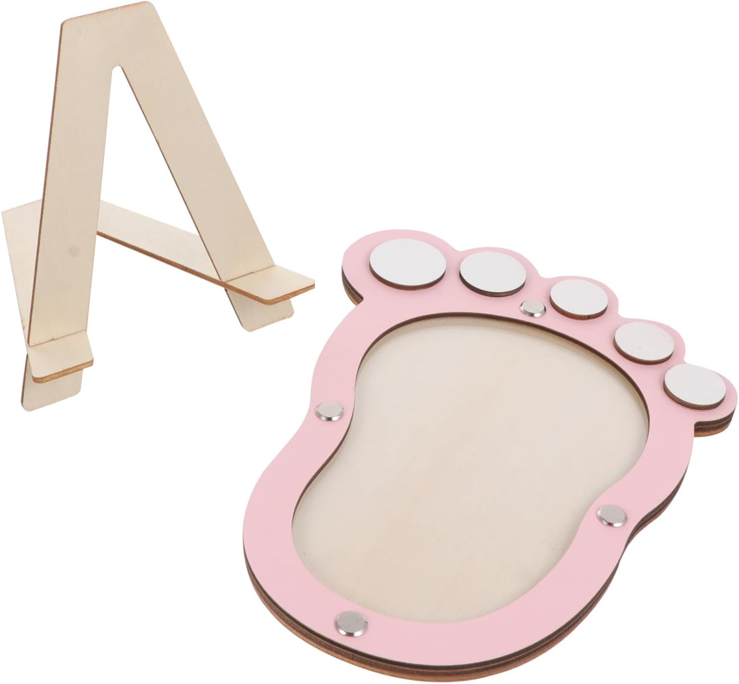 Footprint Photo Frame for Infant, Newborn Growth Record Keepsake in Light Pink, 1pcs Milestone Frame for Newborn Boy and Girl