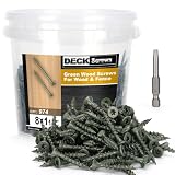 Bobibbi Deck Screws #8 x 1-1/4’’, T25 Star Torx Drive Flat Head Wood Screws, Green, 5lb