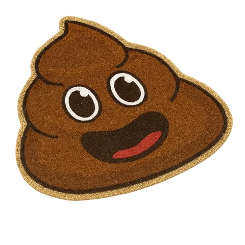 TIENDA EURASIA – Felpudo Entrada Casa | Diseño Forma de Caca | Multicolor | Medidas 67x65 cm | Fibra de Coco Natural | Base de Goma Antideslizante